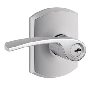 Schlage F51MER/GRW Merano Keyed Entry Leverset with Greenwich Decorative Rosette