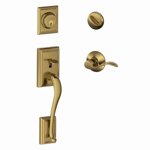 Schlage F60ADDxACCLH Addison Single Cylinder Handleset with Accent Interior Lever for Left Handed Doors