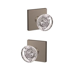 Schlage Custom FC172HOB/COL Hobson Dummy Knobset with Collins Decorative Rosette (2 Single Dummies)