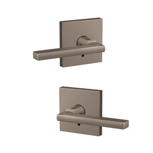 Schlage Custom FC172LAT/COL Latitude Dummy Leverset with Collins Decorative Rosette (2 Single Dummies)