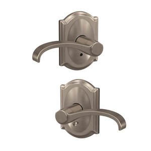 Schlage Custom FC21WIT/CAM Whitney Passage/Privacy Leverset with Camelot Decorative Rosette
