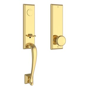 Baldwin FDDELXROUSBE Reserve Del Mar Full Dummy Handleset with Round Knob and Square Bevel Escutcheon