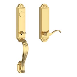 Baldwin FDELIXCURLEBE Reserve Elizabeth Full Dummy Handleset with Curve Lever and Elizabeth Escutcheon For Left Handed Doors