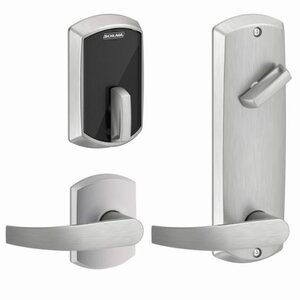 Schlage Electronic FE410FGRW512NEP Control Smart Interconnected Lock UL Listed with Greenwich Trim and Neptune Lever with 5-1/2 Inch Bore Spacing