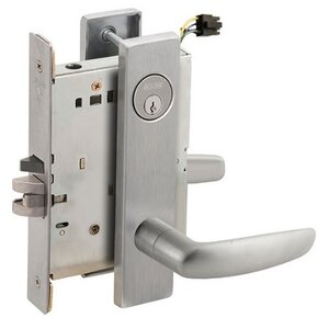 Schlage L9092PELEU 07L Electrically Unlocking or Locking Outside Cylinder and Outside Lever Mortise Lock with 07 Lever and L Escutcheon