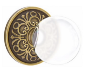 Emtek Bristol Crystal 8106 Passage Knobset with Lancaster Rosette