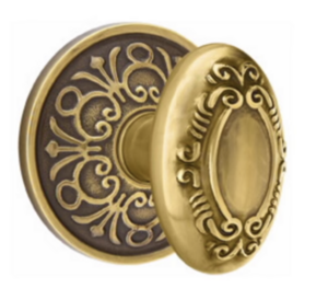 Emtek Victoria 8206 Privacy Knobset with Lancaster Rosette