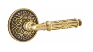 Emtek Ribbon & Reed 8206 Privacy Leverset with Lancaster Rosette for Left Handed Doors