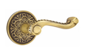 Emtek Rope 8106 Passage Leverset with Lancaster Rosette for Left Handed Doors