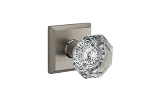 Baldwin FD.CRY.TSR Reserve Crystal Full Dummy Knobset with Traditional Square Rosette