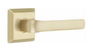 Emtek Spencer 8531 Brass Modern Single Dummy Lever with Quincy Rosette for Left Handed Doors