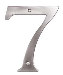 Deltana RN4-7U Solid Brass 4 Inch House Number "7"