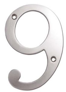 Deltana RN6-9U Solid Brass 6 Inch House Number "9"