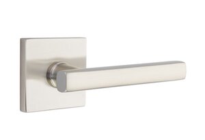 Emtek Freestone 5050 SD Brass Modern Single Dummy Lever with Square Rosette for Left Handed Doors