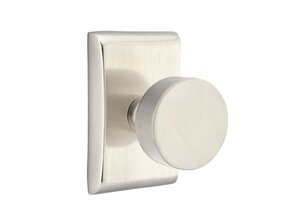 Emtek Round 5111 Brass Modern Passage Knobset with Neos Rosette