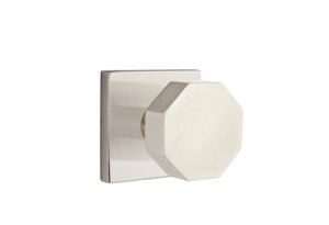 Emtek Octagon 5050 Brass Modern Full Dummy Knobset with Square Rosette