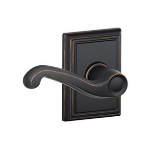 Schlage F10FLA/ADD Flair Passage Leverset with Addison Decorative Rosette