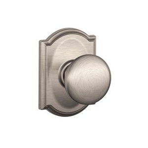 Schlage F10PLY/CAM Plymouth Passage Knobset with Camelot Decorative Rosette