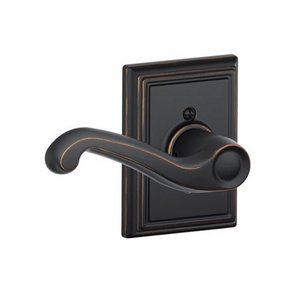Schlage F170FLA/ADD LH Flair Single Dummy Left Handed Lever with Addison Decorative Rosette