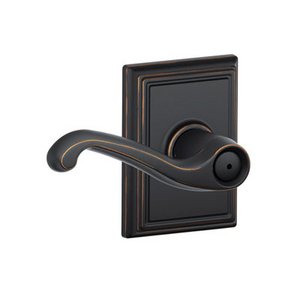 Schlage F40FLA/ADD Flair Privacy Leverset with Addison Decorative Rosette