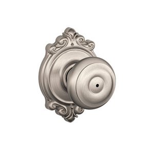 Schlage F40GEO/BRK Georgian Privacy Knobset with Brookshire Decorative Rosette