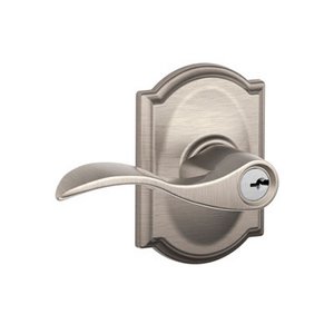 Schlage F51ACC/CAM Accent Keyed Entry Leverset with Camelot Decorative Rosette