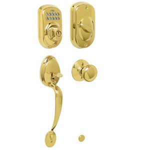 Schlage FE365 PLY/PLY Plymouth Electronic Single Cylinder Handleset with Plymouth Knob