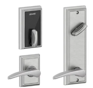 Schlage Electronic FE410FADD512MNH Control Smart Interconnected Lock UL Listed with Addison Trim and Manhattan Lever with 5-1/2 Inch Bore Spacing