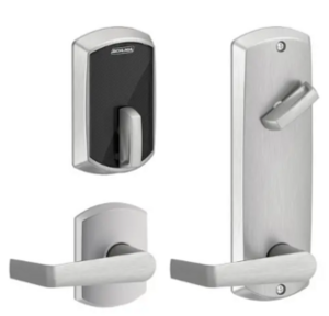 Schlage Electronic FE410FGRW512SAT Control Smart Interconnected Lock UL Listed with Greenwich Trim and Saturn Lever with 5-1/2 Inch Bore Spacing