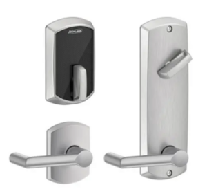 Schlage Electronic FE410FGRW512BRK Control Smart Interconnected Lock UL Listed with Greenwich Trim and Boardwalk Lever with 5-1/2 Inch Bore Spacing