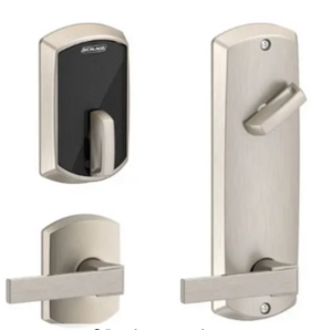 Schlage Electronic FE410FGRW512NBK Control Smart Interconnected Lock UL Listed with Greenwich Trim and Northbrook Lever with 5-1/2 Inch Bore Spacing