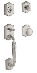 Baldwin SCWESxROUTAR Reserve Westcliff Single Cylinder Handleset with Round Knob and Traditional Arch Rosette
