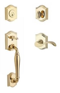 Baldwin SCWESxCURRTAR Reserve Westcliff Single Cylinder Handleset with Curve Lever and Traditional Arch Rosette for Right Handed Doors