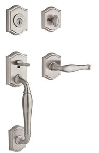 Baldwin SCWESxDECRTAR Reserve Westcliff Single Cylinder Handleset with Decorative Lever and Traditional Arch Rosette for Right Handed Doors