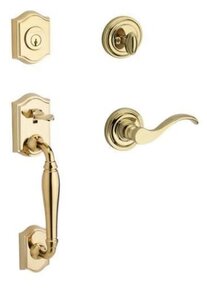 Baldwin SCWESxCURLTRR Reserve Westcliff Single Cylinder Handleset with Curve Lever and Traditional Round Rosette for Left Handed Doors