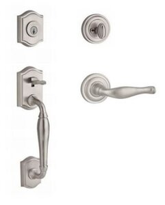 Baldwin SCWESxDECRTRR Reserve Westcliff Single Cylinder Handleset with Decorative Lever and Traditional Round Rosette for Right Handed Doors