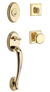 Baldwin SCCOLxROUTSR Reserve Columbus Single Cylinder Handleset with Round Knob and Traditional Square Rosette