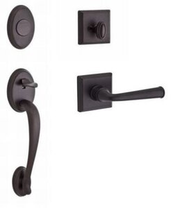 Baldwin FDCOLxFEDRTSR Reserve Columbus Full Dummy Handleset with Federal Lever and Traditional Square Rosette for Right Handed Doors