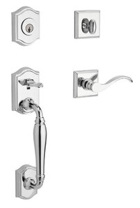 Baldwin SCWESxCURLTSR Reserve Westcliff Single Cylinder Handleset with Curve Lever and Traditional Square Rosette for Left Handed Doors