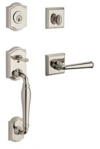 Baldwin FDWESxFEDLTSR Reserve Westcliff Full Dummy Handleset with Federal Lever and Traditional Square Rosette for Left Handed Doors