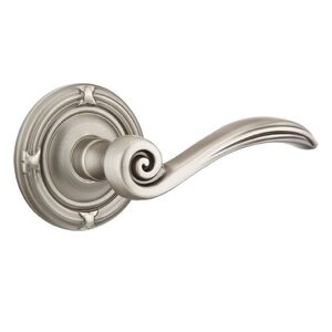 Emtek Elan 8107 Passage Leverset with Ribbon &amp; Reed Rosette for Left Handed Doors