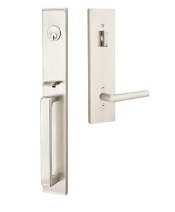 Emtek 4819 Lausanne Full Length Single Cylinder Handleset with Stuttgart Lever for Right Handed Doors