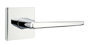Emtek Hermes 5110 Brass Modern Passage Leverset with Square Rosette for Left Handed Doors