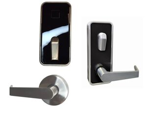 Dormakaba Saffire Electronic LX-I Interconnect RFID Lockset with Troy Lever - Left Handed for 5-1/2 Inch Center-to-Center Door Prep