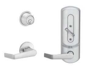 Schlage CS210-B500PSATxPLY Saturn Entrance Door Lever Set with Plymouth Trim