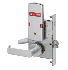Schlage L9040 06A OSOCC Bath/Bedroom Privacy Mortise Lock with 06 Lever and A Rose with Outside Occupied/Vacant Indicator