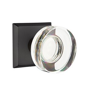 Emtek Modern Disc Crystal 7211 Privacy Knobset with #6 Bronze Rosette