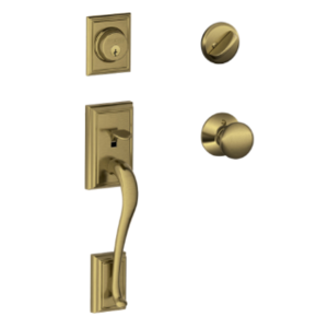 Schlage F60ADDxPLY Addison Single Cylinder Handleset with Plymouth Interior Knob