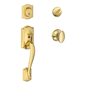 Schlage F60CAMxSIE Camelot Single Cylinder Handleset with Siena Interior Knob