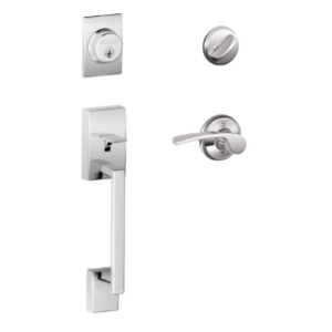 Schlage F60CENxMERRH Century Single Cylinder Handleset with Merano Interior Lever for Right Handed Doors